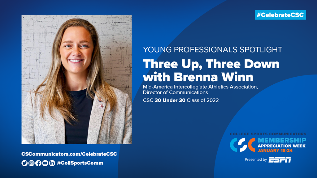 Young professionals spotlight: Three up, three down with Brenna Winn